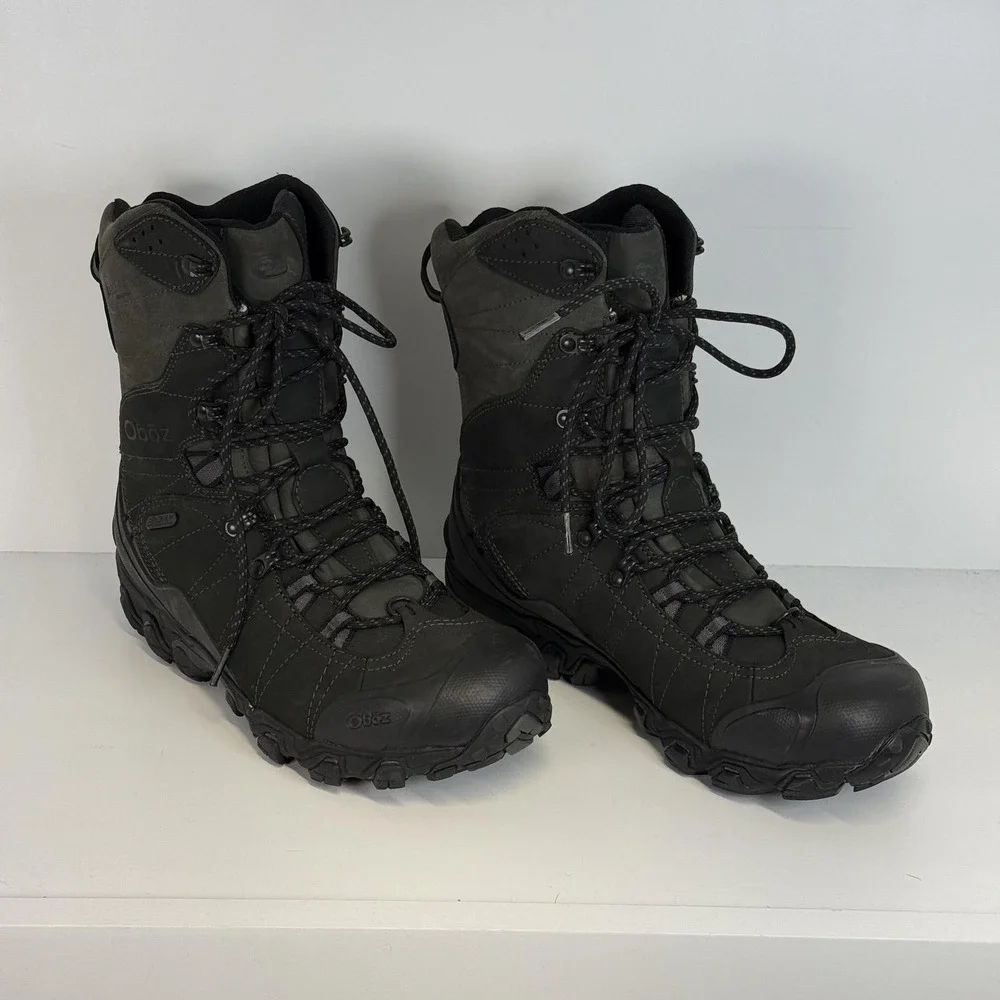 Oboz Boots Mens 10 Black Thinsulate BDry Waterproof Insulated Winter Snow Hiking
